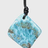 Larimar Necklace – AAA Dominican Blue Stone on Adjustable Cord for Men & Women