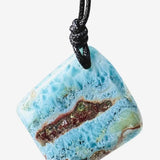 Larimar Necklace – AAA Dominican Blue Stone on Adjustable Cord for Men & Women