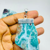 Larimar Necklace – 69g Freeform Dominican Larimar, 925 Sterling Silver Bail
