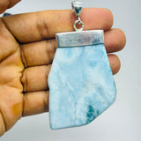 Larimar Necklace – 69g Freeform Dominican Larimar, 925 Sterling Silver Bail