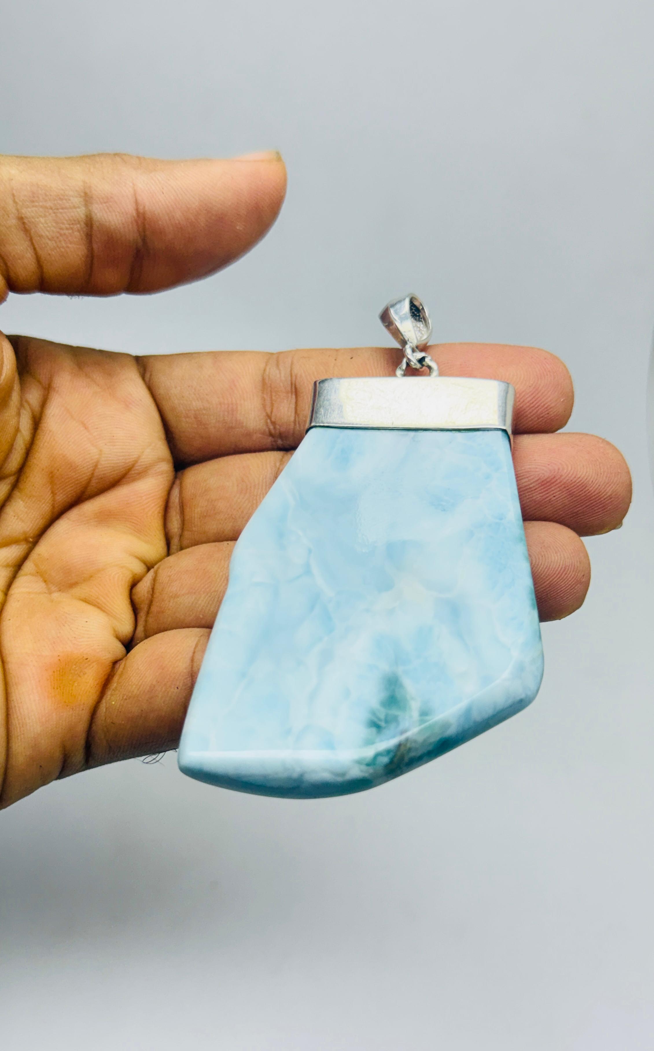 Larimar Necklace on  hand