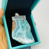 Larimar Necklace – 69g Freeform Dominican Larimar, 925 Sterling Silver Bail