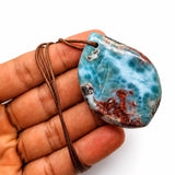 Genuine Larimar Stone Necklace – Handmade in Dominican Republic