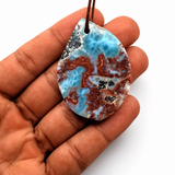 Genuine Larimar Stone Necklace – Handmade in Dominican Republic