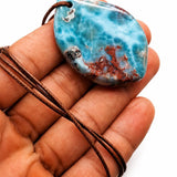 Genuine Larimar Stone Necklace – Handmade in Dominican Republic