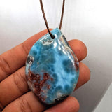 Genuine Larimar Stone Necklace – Handmade in Dominican Republic