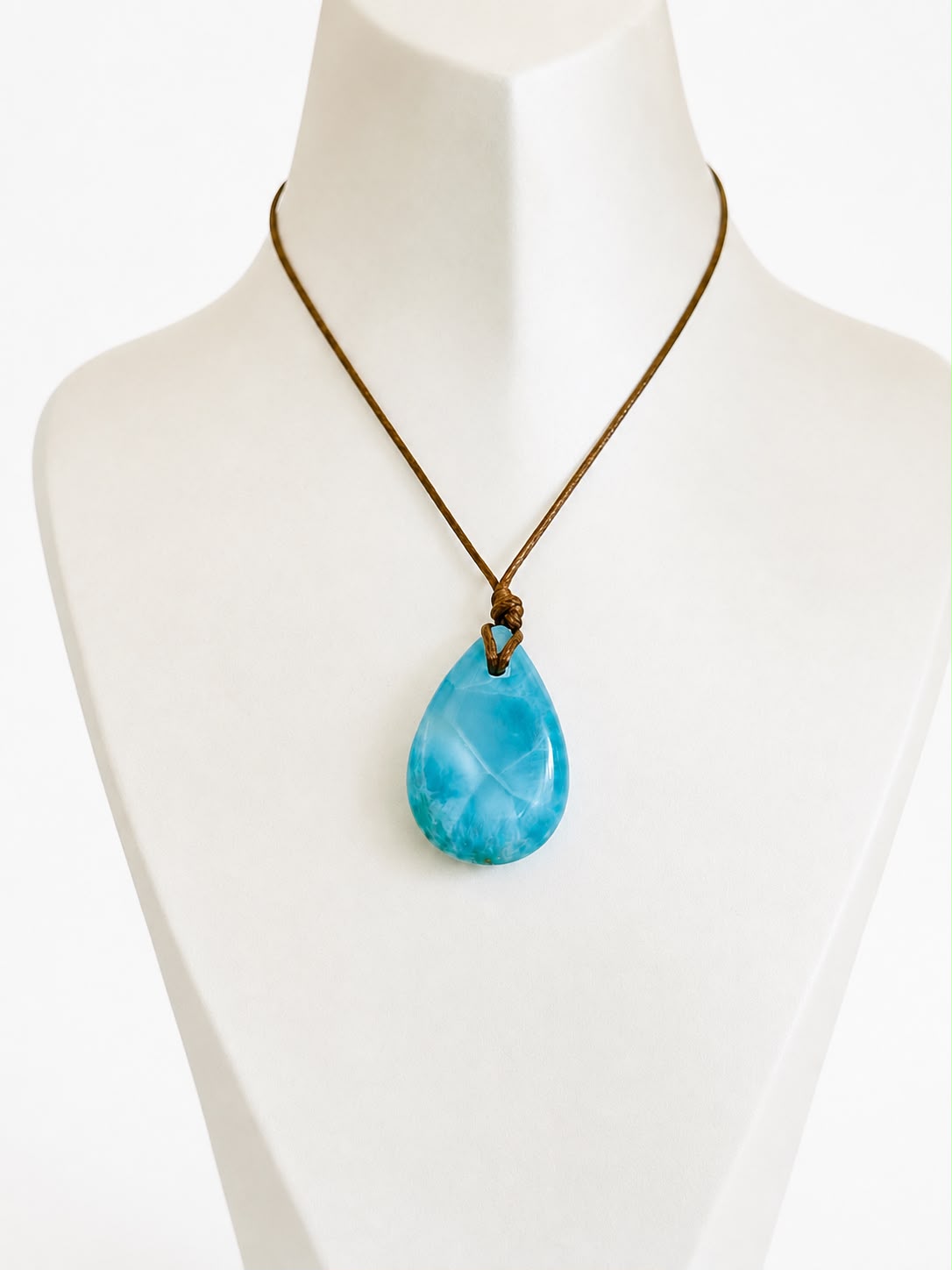Larimar Stone Necklace – AAA Natural Super Blue 1
