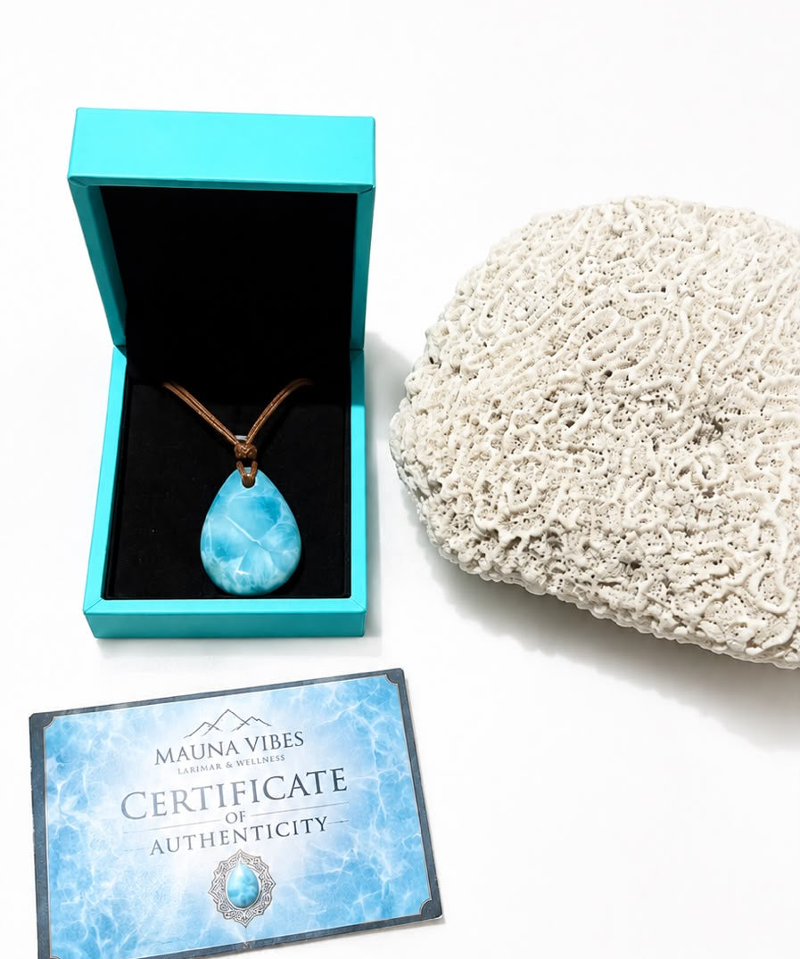Larimar Stone Necklace – AAA Natural Super Blue 