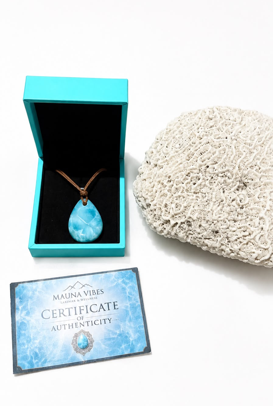 Larimar Stone Necklace – AAA Natural Super Blue 