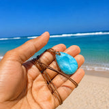 Larimar Stone Necklace – AAA Natural Super Blue 1