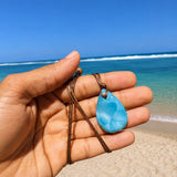 Larimar Stone Necklace – AAA Natural Super Blue beach