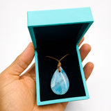 Larimar Stone Necklace – AAA Natural Super Blue Dominican Stone for Men & Women