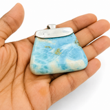 Large Larimar Statement Pendant in 925 Sterling Silver