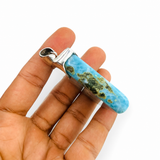 Large Larimar Statement Pendant in 925 Sterling Silver