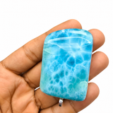 Larimar Stone Pendant Necklace, Genuine AAA Dominican Ocean Stone Gift for Men & Women