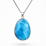 Super Blue Larimar Pendant in 925 Sterling Silver