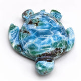 Hand Carved Larimar Turtle Sculpture