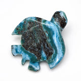Hand Carved Larimar Turtle Sculpture