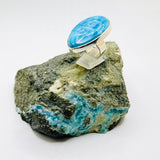 AAA Grade Super Blue Larimar Ring – 925 Sterling Silver Adjustable