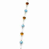 Larimar Amber Heart Bracelet - 925 Sterling Silver