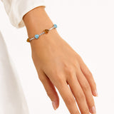 Larimar Amber Heart Bracelet - 925 Sterling Silver