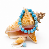 Echtes Larimar Armband – 8mm-9mm Perlen aus der Dominikanischen Republik
