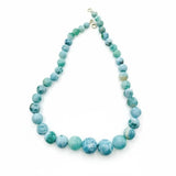 Larimar Bead Necklace in 925 Sterling Hook, Genuine Larimar Beads 8–16mm