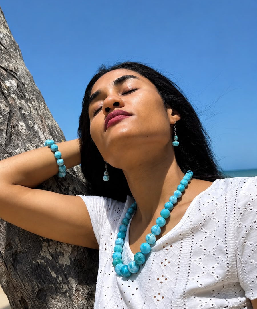 larimar bead necklace