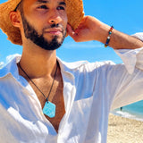 AAA Larimar Freeform Unisex Necklace