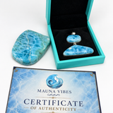 Exclusive Double Larimar Pendant -AAA Larimar Stone Silver Jewelry Women's Gift
