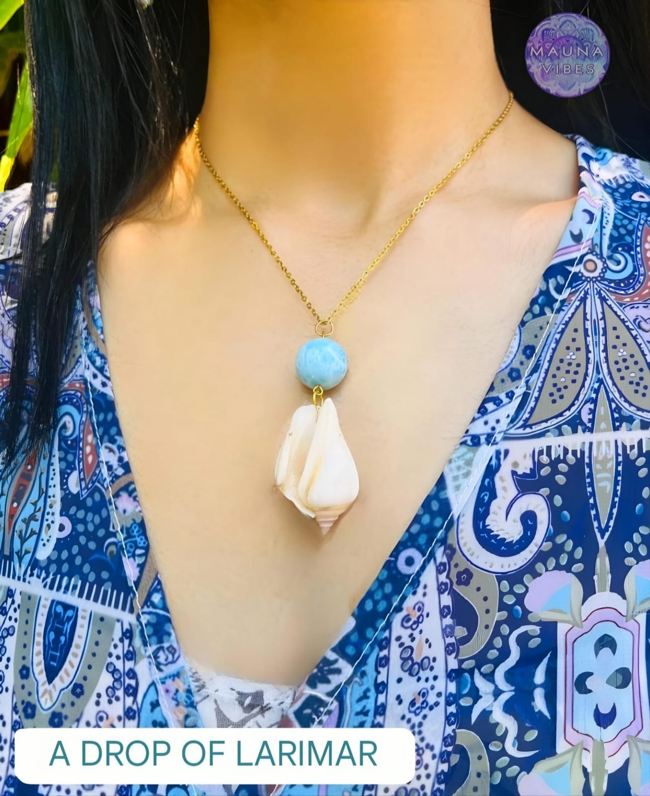 Larimar Gold Necklace