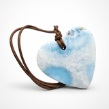 Light Blue Larimar Heart Necklace – Genuine Dominican Gemstone