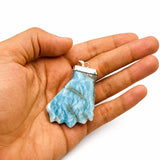 Larimar Fist Pendant – 925 Sterling Silver Necklace