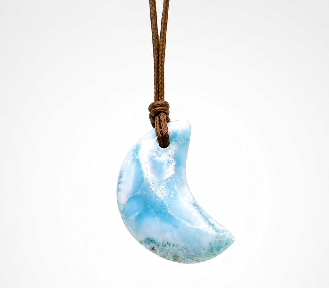Larimar Moon Necklace