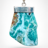 Larimar Necklace – 69g Freeform Dominican Larimar, 925 Sterling Silver Bail