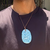 Larimar Stone Necklace – AAA With Turtleback Translucent & Webbing Patterns