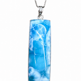 Larimar Rectangle Pendant in 925 Sterling Silver