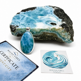 Larimar Pendant, Intense Blue Grade, 925 Sterling Silver Jewelry