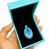 Larimar Pendant, Intense Blue Grade, 925 Sterling Silver Jewelry