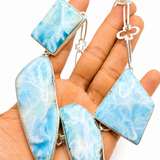 Larimar Multi-Stone Statement Silver Necklace