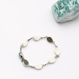 Larimar Station Bracelet in 925 Sterling Silver | Multi-Stone Chain Link Bracelet