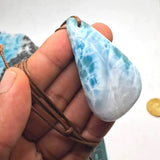 Larimar Stone Necklace, Blue Dominican Gemstone