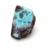 Larimar Polished & Raw Specimen – 398g Genuine Larimar Stone with Blue and Red Matrix, Collector Gemstone
