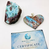 A Larimar Heart Pendant in 925 sterling silver