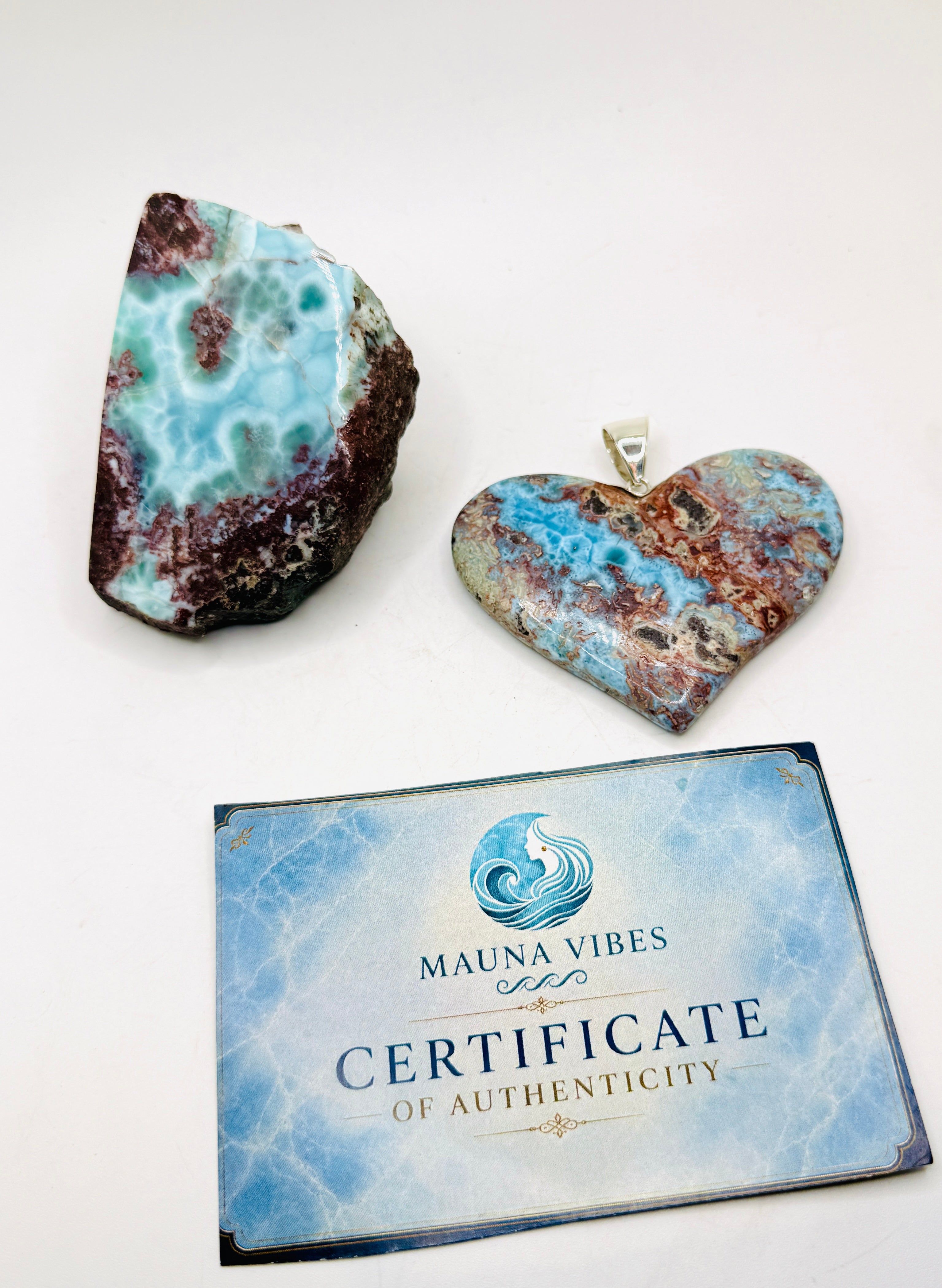 A Larimar Heart Pendant in 925 sterling silver