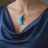 Larimar moon pendant