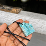 Larimar Stone Unisex Cord Necklace