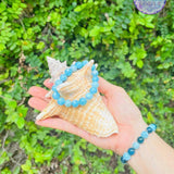 Echtes Larimar Armband – 8mm-9mm Perlen aus der Dominikanischen Republik