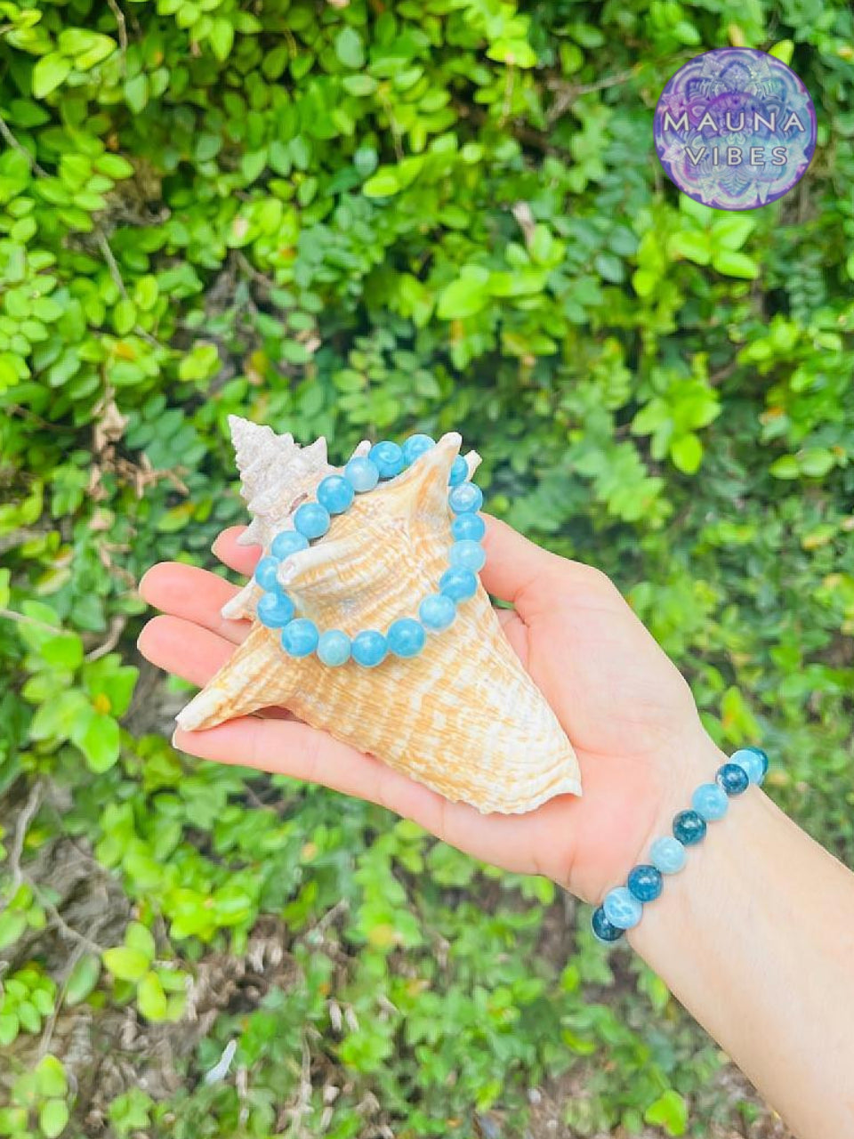 Genuine Larimar Bracelet – 8mm-9mm Beads from Dominican Republic
