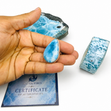 Larimar Ring – 925 Sterling Silver Adjustable | AAA Sky Blue Grade